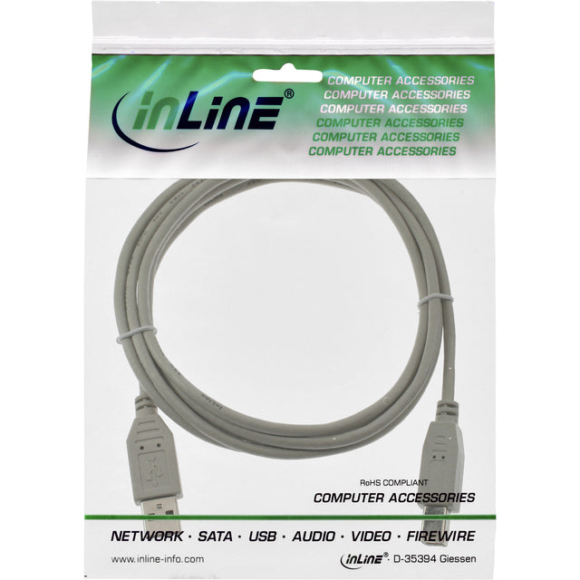 Kabel Inline USB 2.0 A-B 3 meter beige - 2