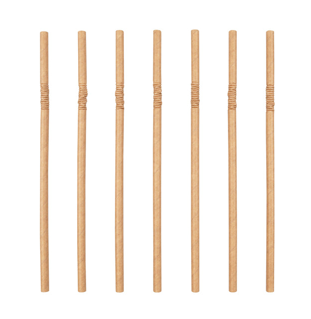 Fair bruine papieren buigrietjes 6x240mm, 100 stuks
