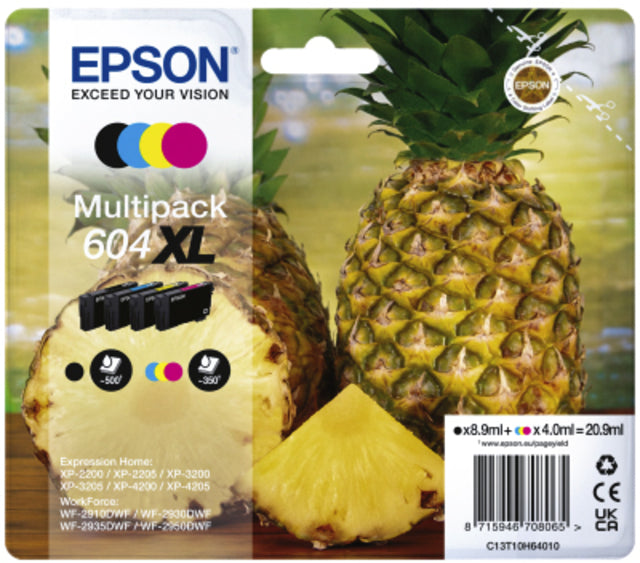 Epson 604XL T10H64 Zwart + Kleur inktcartridge voor hoog volume