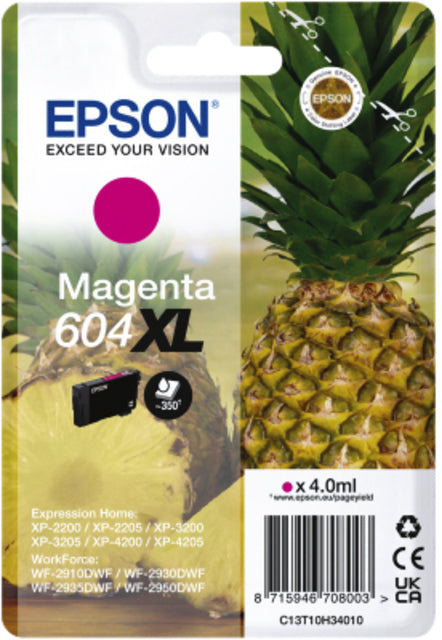 Epson 604XL T10H34 Rood inktcartridge voor Epson printers