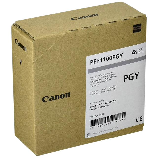 Canon PFI-1100 Foto Grijs Inktcartridge - 160 ml, hoogwaardige afdrukken
