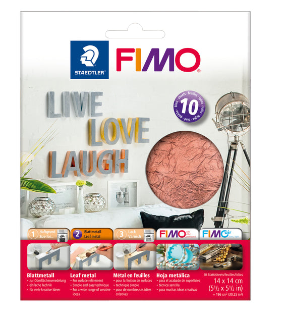 Fimo Staedtler Bladmetaal Koper, 10 Vellen 14x14cm