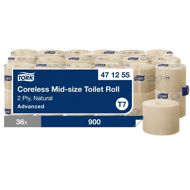 Tork T7 Advanced Mid-size Hulsloos toiletpapier, 472155