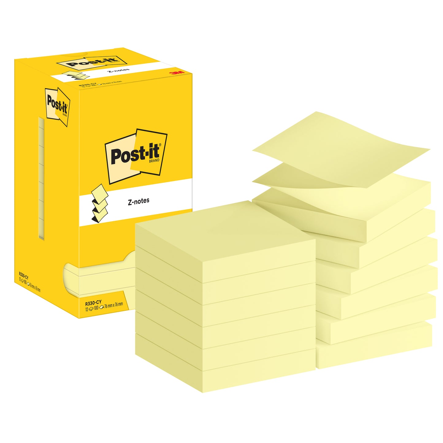 Post-it Z-Note memoblok 100 vellen, 76x76mm, canary geel