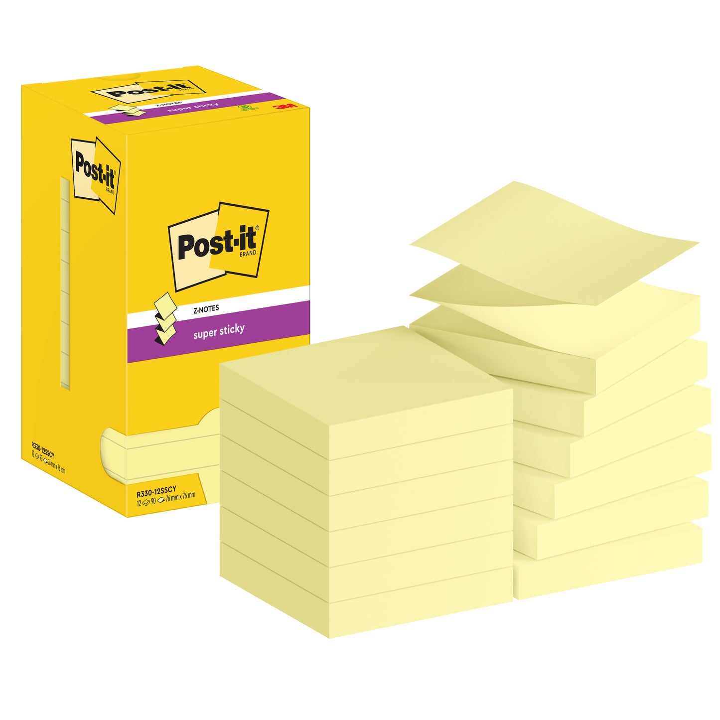 Memoblok Post-it Z-Note S330 Super Sticky geel