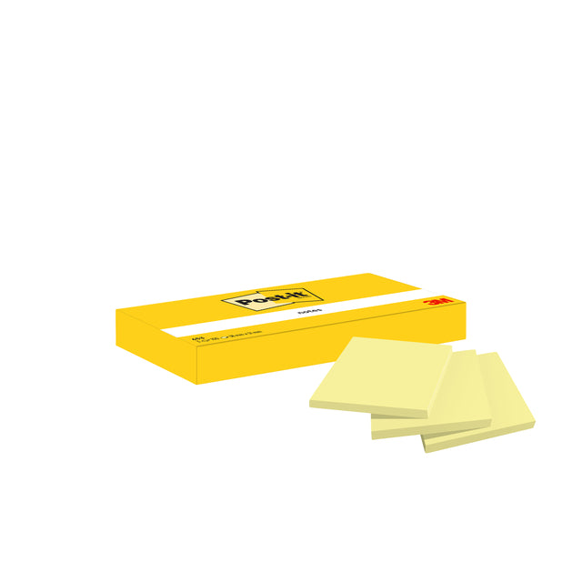Post-it® Memoblok Gele Notities 38x51mm, 100 blaadjes, doos van 12 - 3
