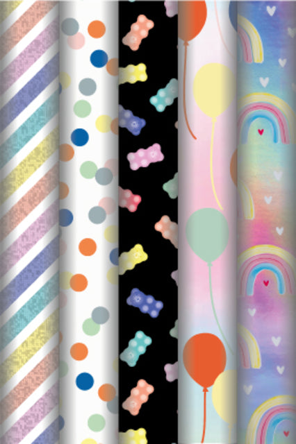 Consumentrollen Bright Fun Inpakpapier 60 Rollen Assorti