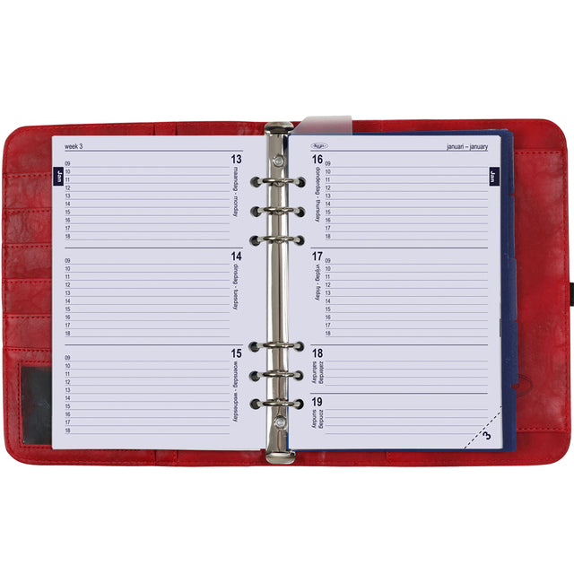 Kalpa A5 Ring Binder Planner Organizer incl. ag24-25 7d/2p rood nerf - 5