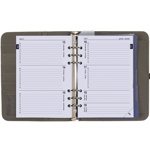 Kalpa A5 Navulbare 6 Ring Binder Planner Grijs 7d/2p - 5