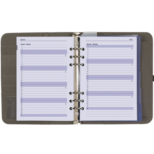 Kalpa A5 Navulbare 6 Ring Binder Planner Grijs 7d/2p - 6