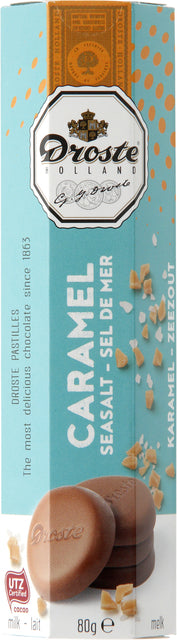 Droste melk chocolade pastilles met zeezout 80 gram