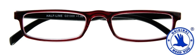 Leesbril I Need You +2.50dpt Half-line Rood