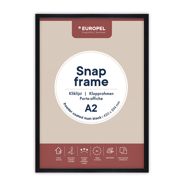 Zwarte A2 kliklijst Europel 25mm
