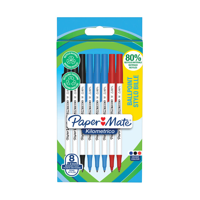 Paper Mate Kilometrico Recycled Balpen 1,0mm Zwart