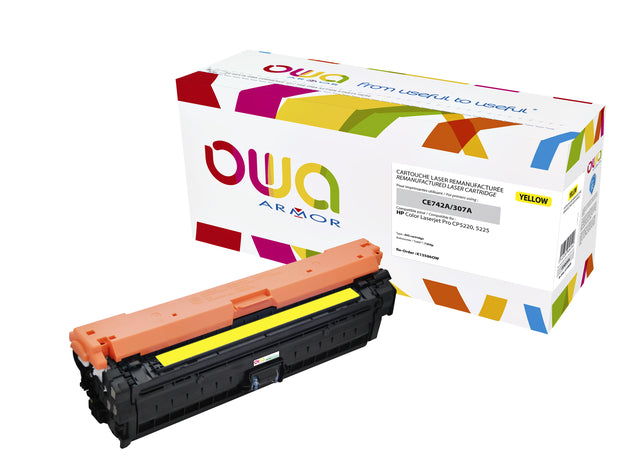 Gereconditioneerde OWA HP CE742A Geel Tonercartridge