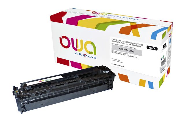 Gereconditioneerde OWA HP CE320A Zwart Tonercartridge