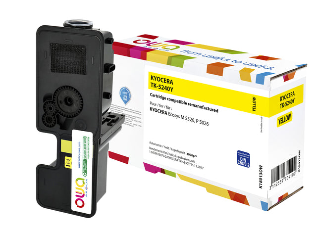 Kyocera TK-5240Y Geel Tonercartridge van OWA voor Groot Volume