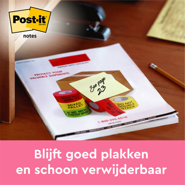 Memoblok Post-it 654 76x76mm Geel 16+4 Gratis - 3