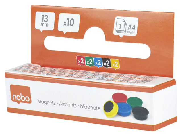 Magneet Nobo Ø13mm Assorti voor Whiteboards - 2
