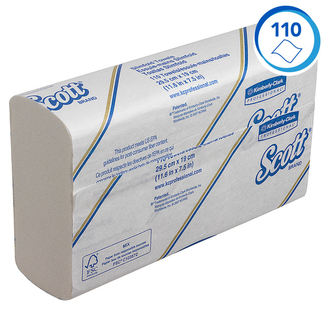 Scott Slimfold papieren handdoek wit 1-laags, 16 wikkels - 3