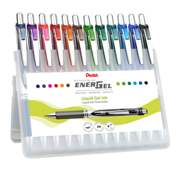 Pentel Energel BL77 Gelroller M Assorti met rubber grip en metalen clip - 2