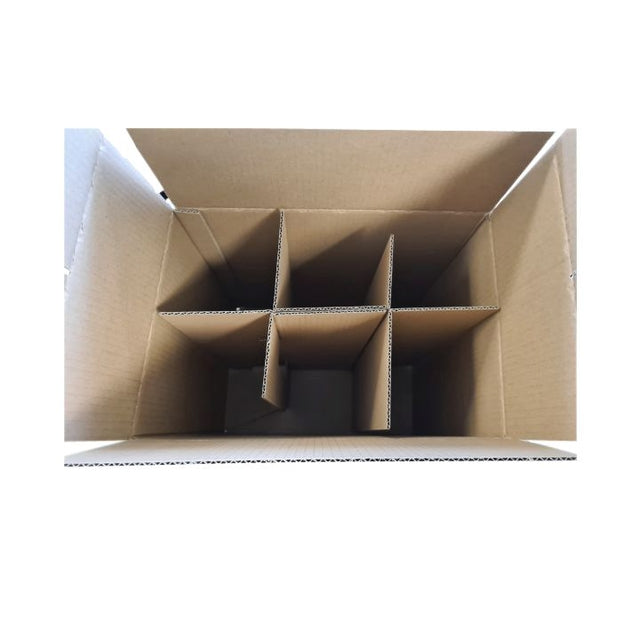 Verzenddoos voor 6 flessen 362x248x385mm uitvouwbaar - 2