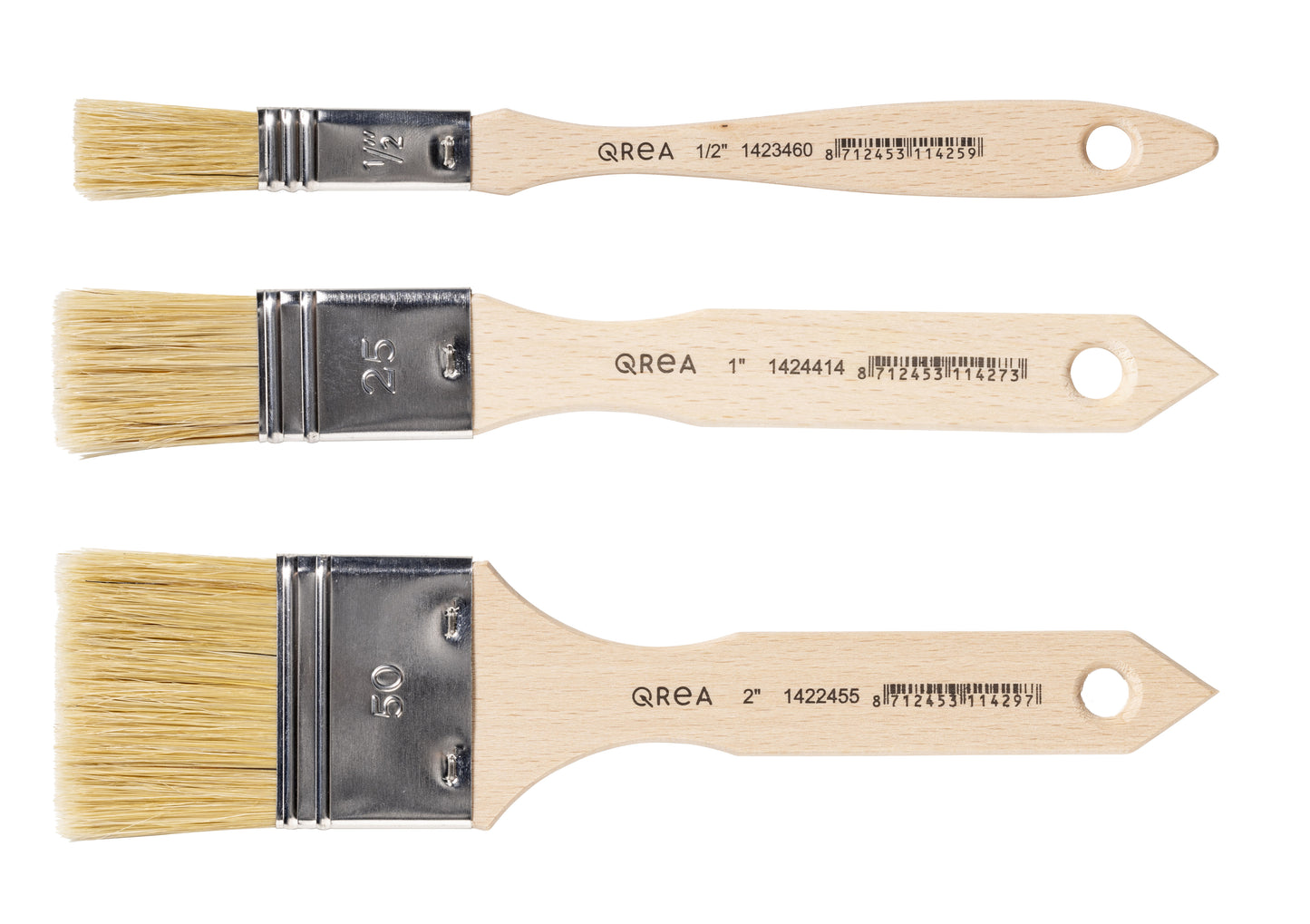 Kwast Qrea varkenshaar set van 3 – Diverse breedtes