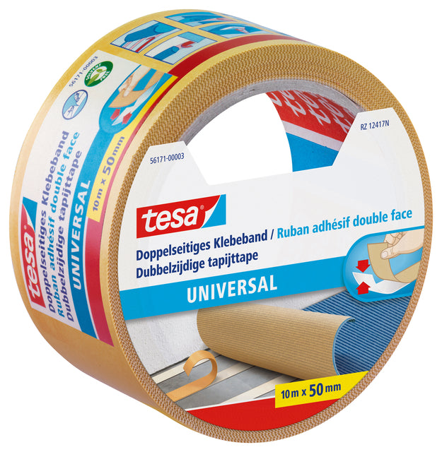 Tesa Uni Dubbelzijdige Tapijttape 10mx50mm voor Vloer & Materialen