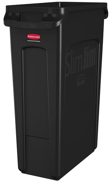 Rubbermaid Slim Jim VT afvalbak 87 liter zwart met handgrepen - 2