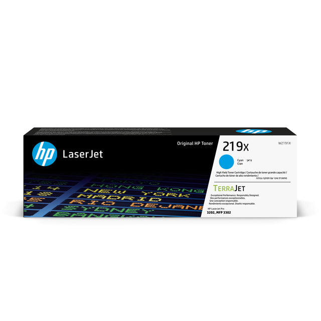 Tonercartridge HP W2191X 219X Blauw