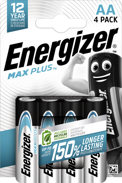 Energizer Max Plus AA alkaline batterijen 4 stuks