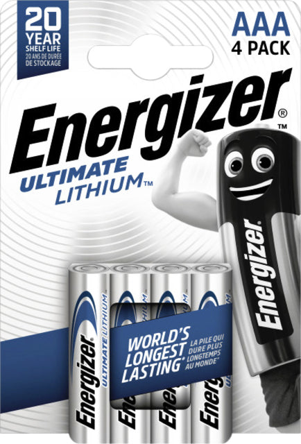Energizer Ultimate Lithium AAA batterijen 4 stuks