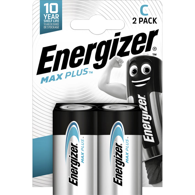 Energizer Max Plus C alkaline batterijen 2 stuks