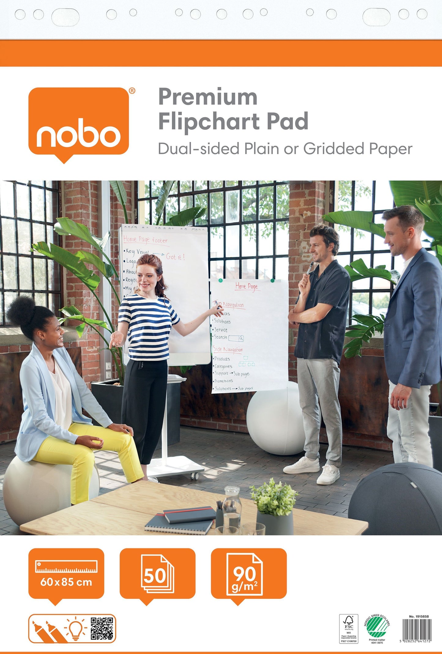 Nobo Premium Flipoverpapier 60x85cm plano, hoogwaardig en milieuvriendelijk - 4