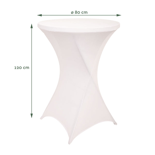 BRASQ Statafel 80cm met tafelrok, wit - 2