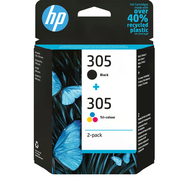 HP Inktcartridge 305 Zwart + 3 Kleuren (6ZD17AE)