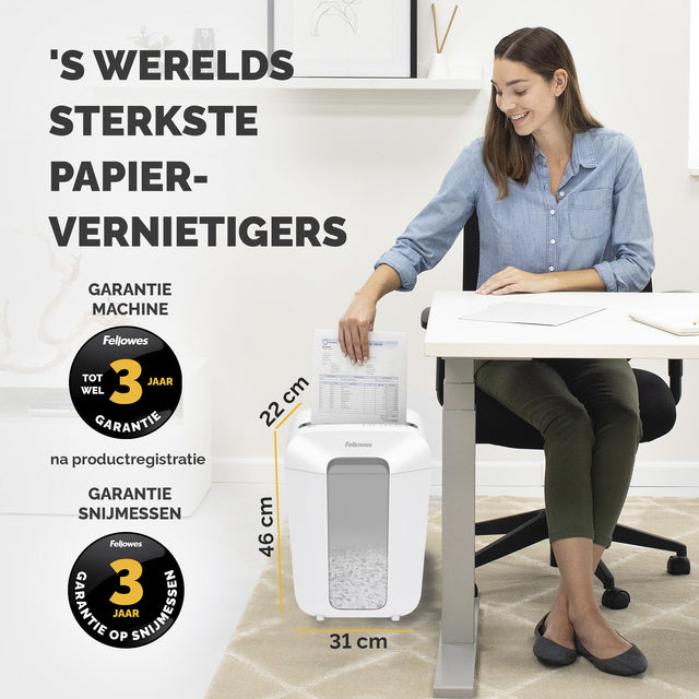 Fellowes LX70 Papiervernietiger 4x40mm wit - 7