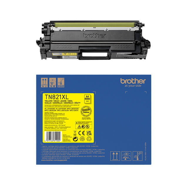 Brother TN-821XLY Geel Toner - 3