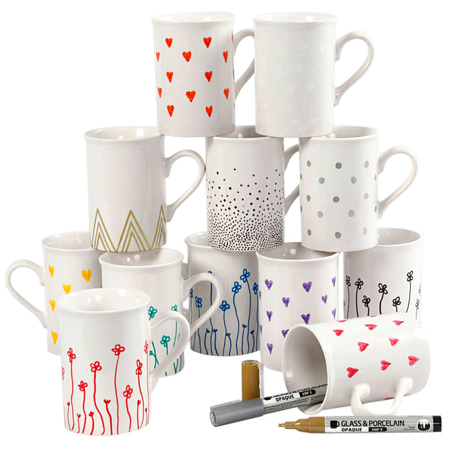 Crea Crea Porseleinstiften Glas en Porselein 12 Kleuren 1-2mm - 4