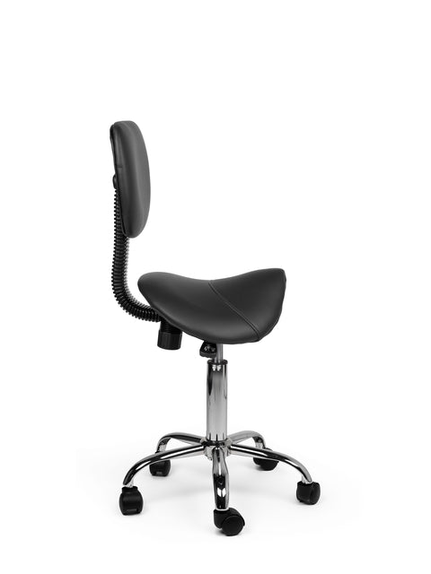 Zadelkruk Office Rugleuning Laag, Harde Wielen Zwart - 3