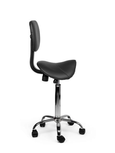 Zadelkruk Office met medium rugleuning, harde wielen, zwart - 3