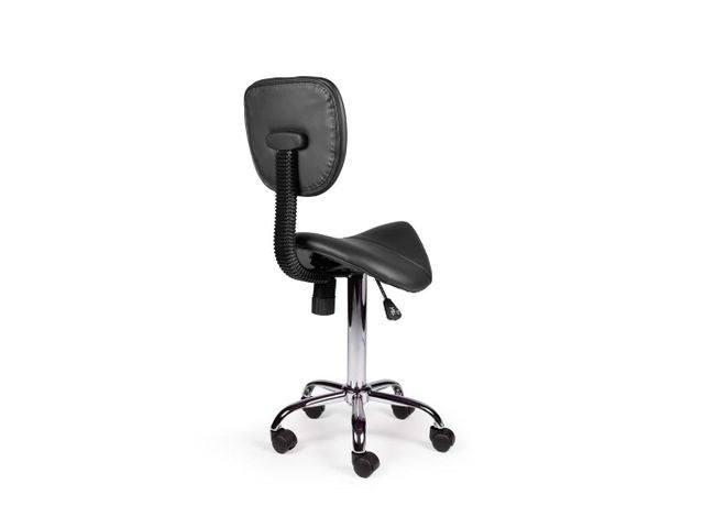 Zadelkruk Office met medium rugleuning, harde wielen, zwart - 6