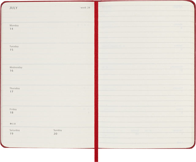 Agenda 2025 Msk Plan Week 7 dagen, 1 pagina, pocket hardcover rood - 3