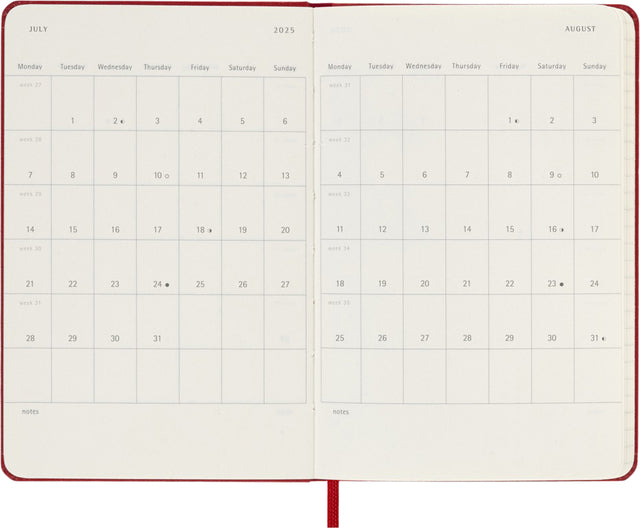 Agenda 2025 Msk Plan Week 7 dagen, 1 pagina, pocket hardcover rood - 4