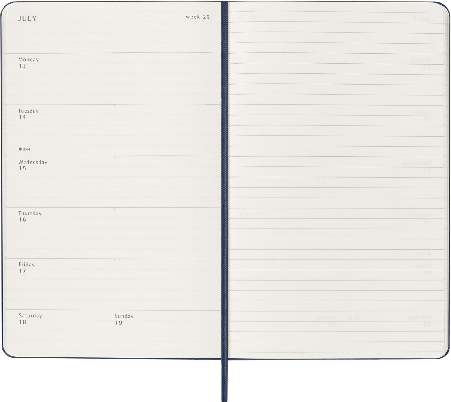 Agenda 2025 Msk Plan Week 7 dagen, 1 pagina, groot hardcover blauw - 3