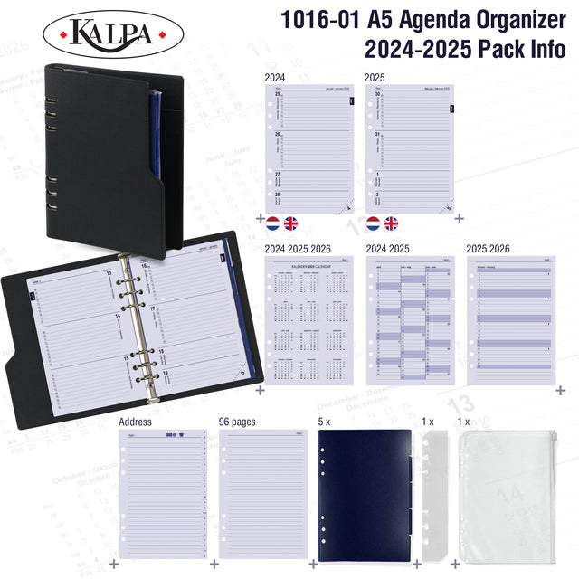 Kalpa Clip Binder A5 + Agenda 2024-2025, zwart/Nerf - 4