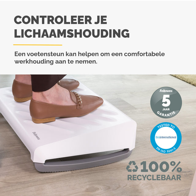 Fellowes Breyta voetensteun in wit, verstelbaar - 3