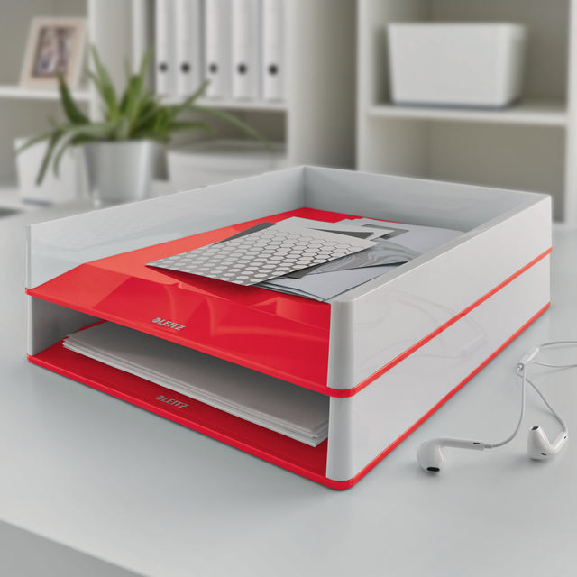 Leitz Brievenbak WOW A4 wit/rood - 2
