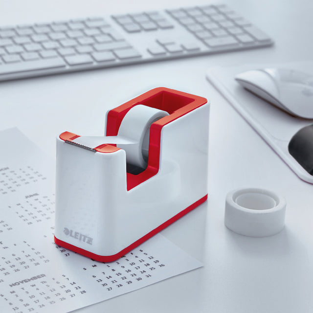 Plakbandhouder Leitz WOW wit/rood - 2