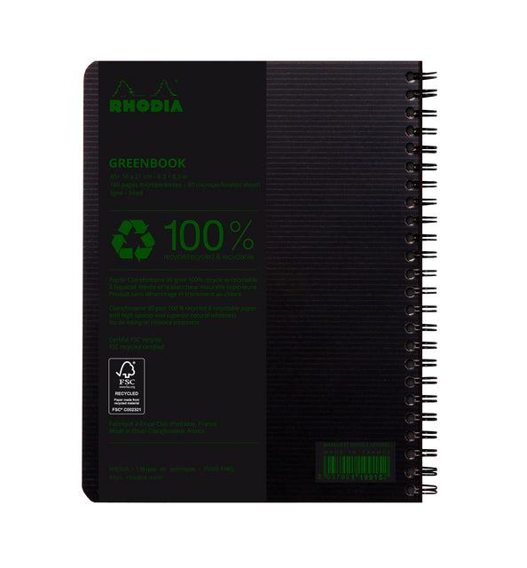 Notitieboek Rhodia Greenbook A5 lijn 6-g 180 pagina's zwart - 4
